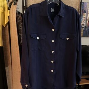 GAP Navy Button-Up Shirt